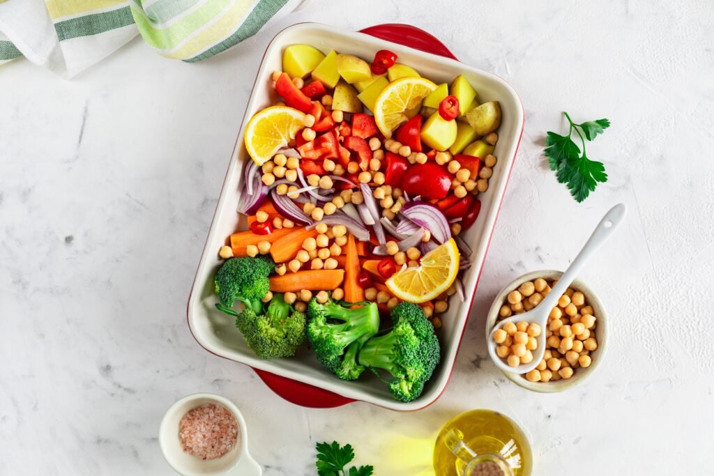 chickpea and veggie sheet pan