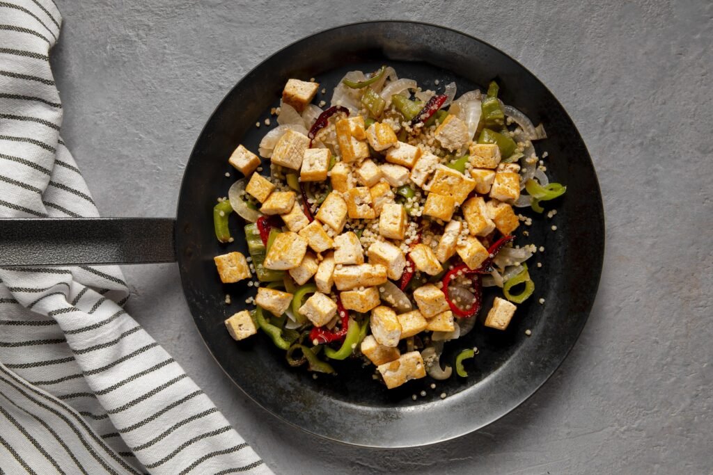cauliflower and tofu curry bowl